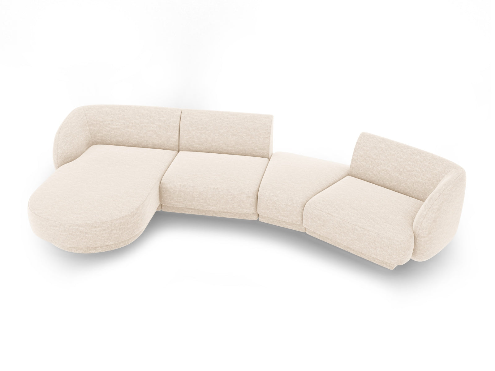 Entdecken Sie das elegante Miley Modulare Sofa links 4 Sitzer von Micadoni – perfekt für stilvolle Wohnräume und höchsten Komfort.