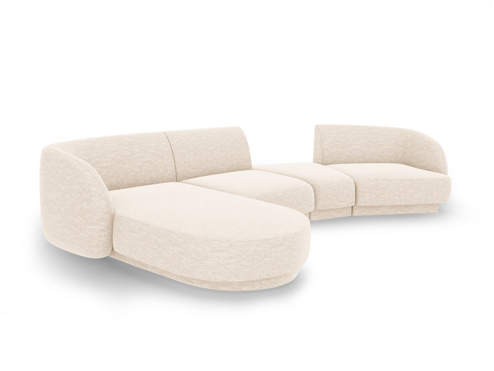 Erleben Sie das vielseitige Miley Modulare Sofa links 4 Sitzer von Micadoni – ideal für modernes Wohnen und entspannte Stunden mit Familie und Freunden.