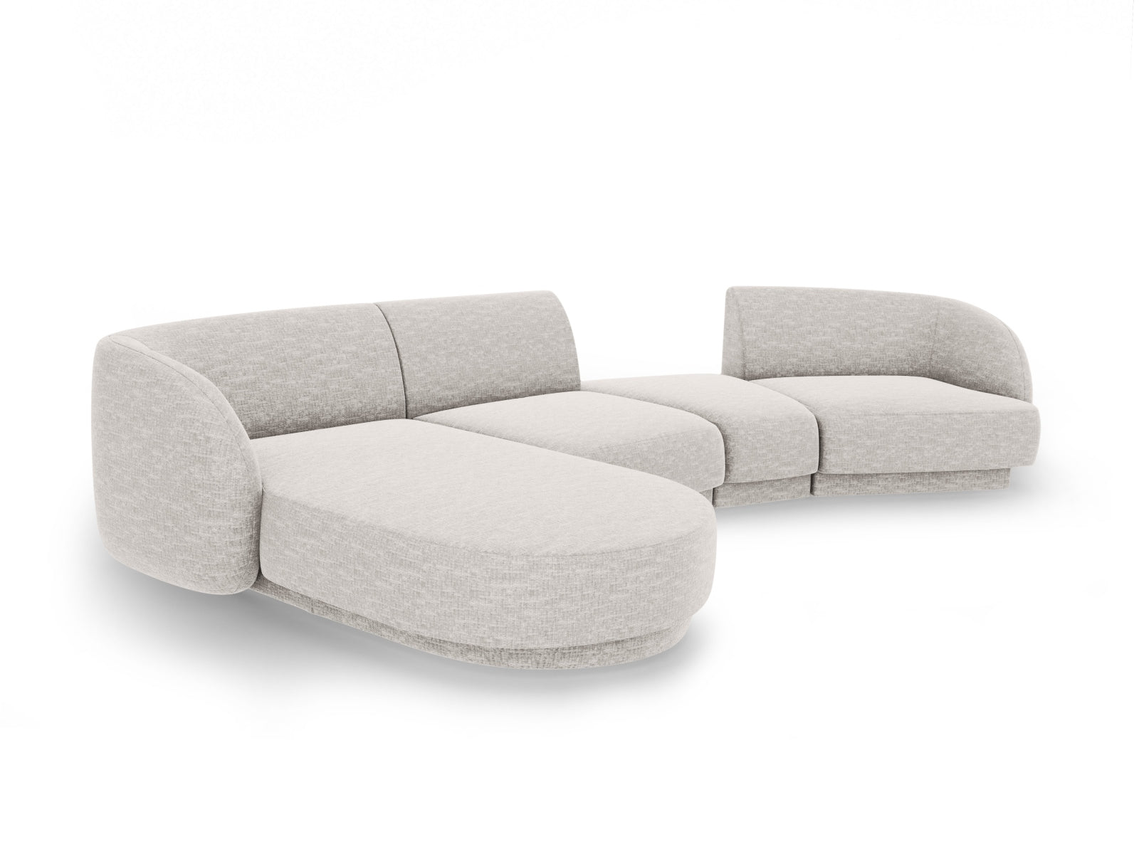 Erleben Sie das Miley Modulare Sofa links 4 Sitzer von Micadoni – ein elegantes, flexibles Möbelstück für höchsten Komfort in Ihrem Wohnzimmer.