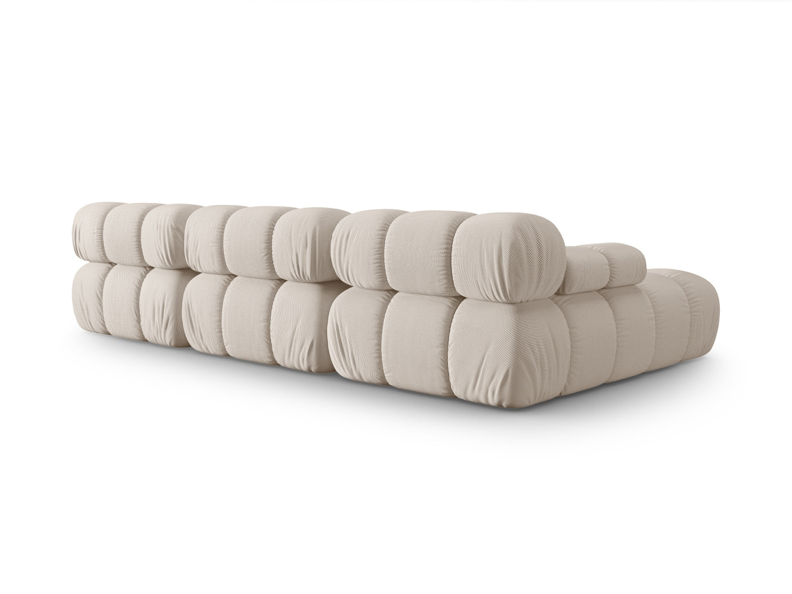 Modulares Bellis Ecksofa in sanftem Beige, 4-Sitzer, linksseitig, ideal für moderne Wohnräume und entspannte Stunden.