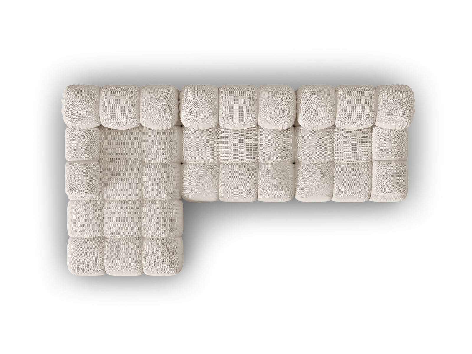 Stylisches Bellis L-Sofa in elegantem Beige, 4-Sitzer, linksseitig, perfekt für gemütliche Abende und modernes Wohndesign.