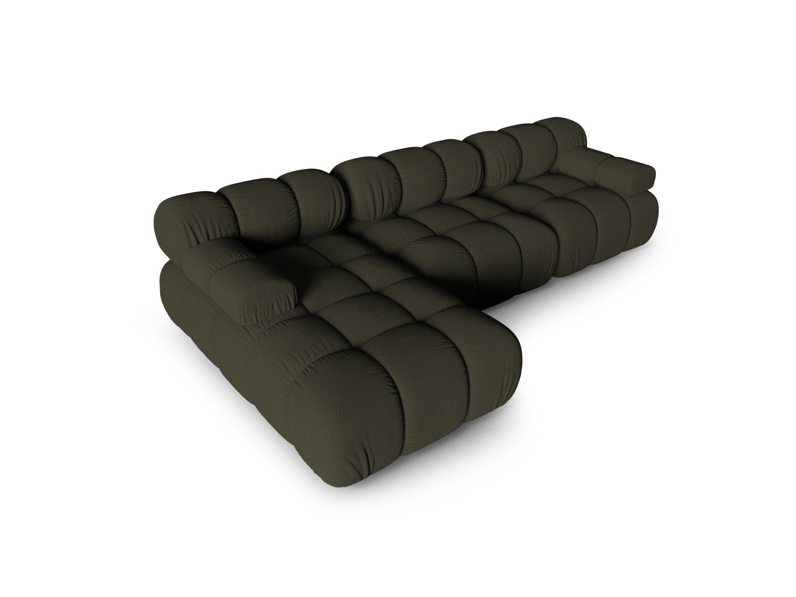 Modulares Bellis Ecksofa in Amazon Green-Sonic, 4-Sitzer, 155cm, linksseitig, perfekt für moderne und elegante Wohnkonzepte.