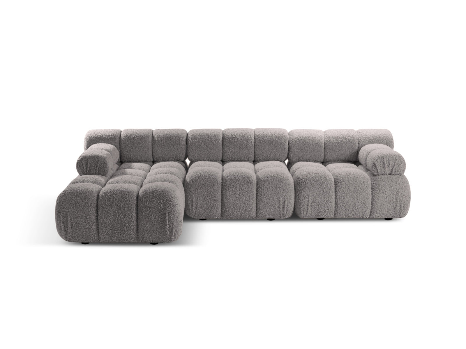 Bellis Boucle modulares Ecksofa links 4 Sitzer 155cm in Light Grey präsentiert im Onlineshop von KAQTU Design AG. Ecksofa links ist von Micadoni