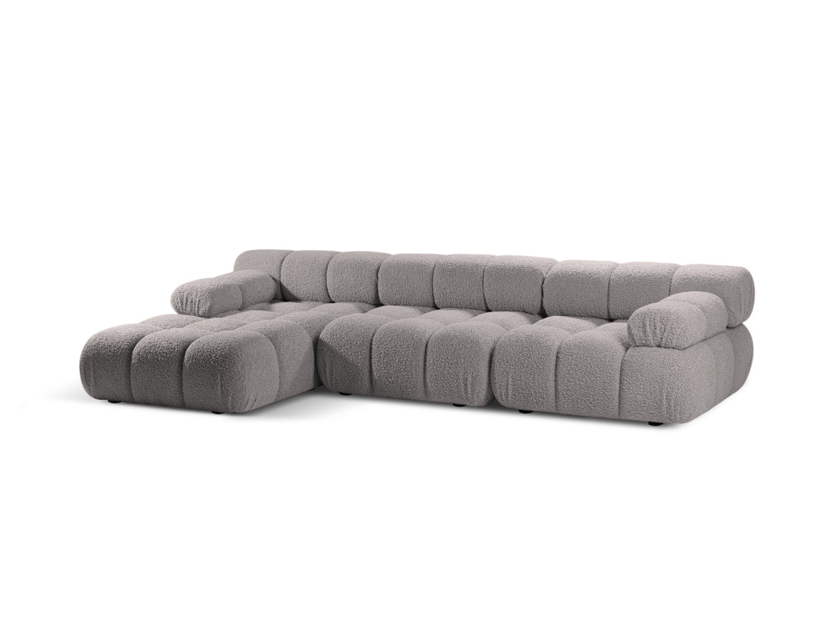 Bellis Boucle modulares Ecksofa links 4 Sitzer 155cm in Light Grey-Rolf präsentiert im Onlineshop von KAQTU Design AG. L-Sofa links ist von Micadoni