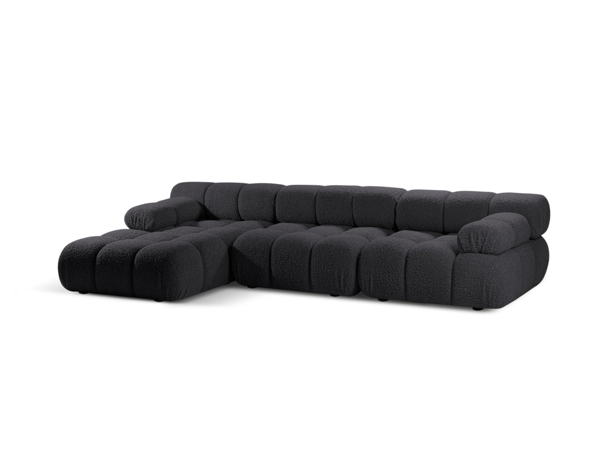 Bellis Boucle modulares Ecksofa links 4 Sitzer 155cm in Graphite-Rolf präsentiert im Onlineshop von KAQTU Design AG. L-Sofa links ist von Micadoni