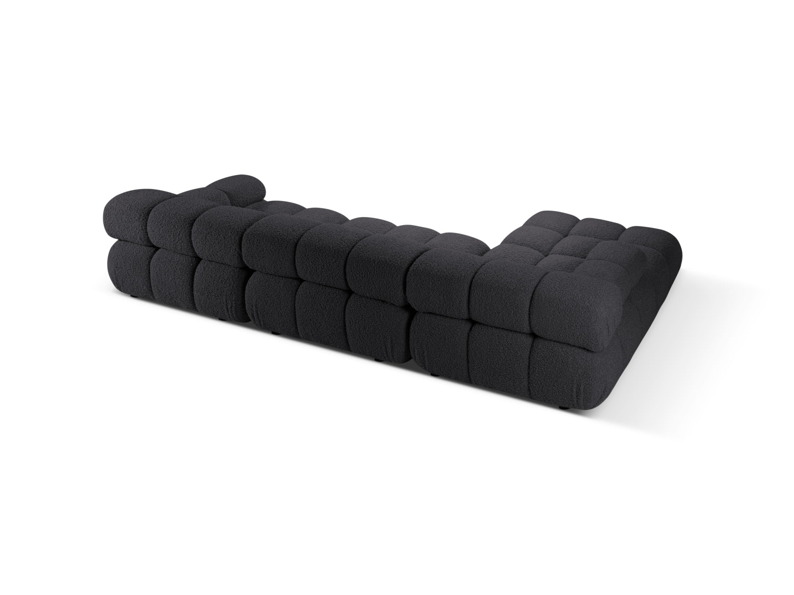 Modulares Bellis Boucle Ecksofa links, 4-Sitzer, 155 cm, in edlem Graphit, perfekt für zeitgemäße Einrichtungskonzepte.