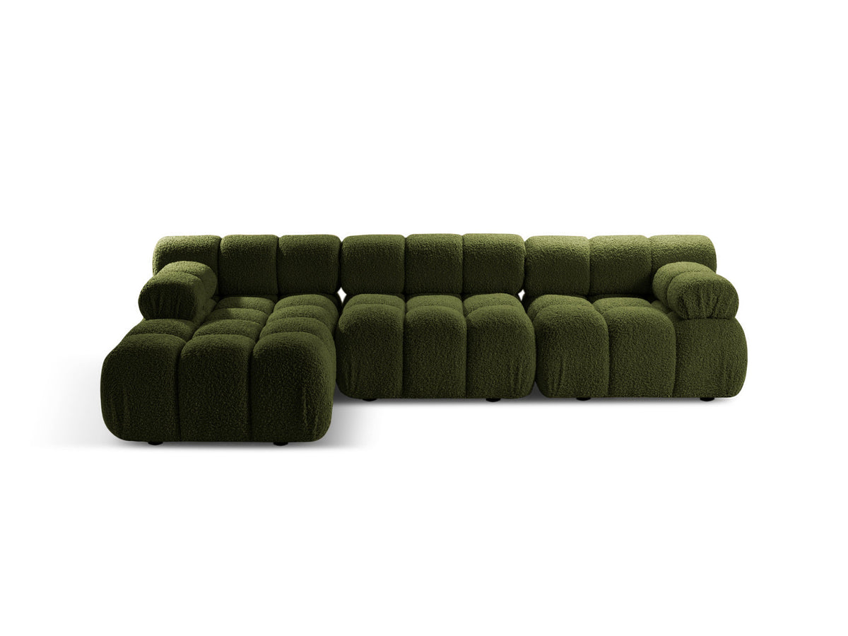 Bellis Boucle modulares Ecksofa links 4 Sitzer 155cm in Green-Rolf präsentiert im Onlineshop von KAQTU Design AG. L-Sofa links ist von Micadoni