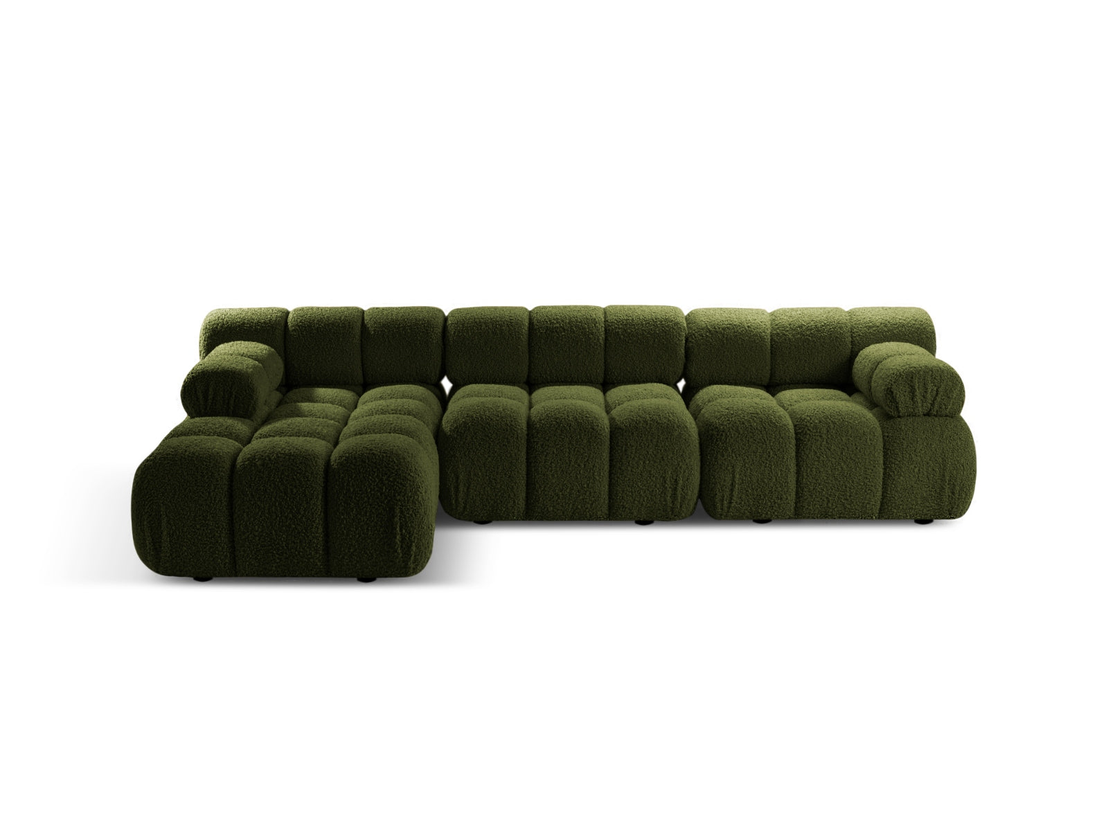 Bellis Boucle modulares Ecksofa links 4 Sitzer 155cm in Green-Rolf präsentiert im Onlineshop von KAQTU Design AG. L-Sofa links ist von Micadoni