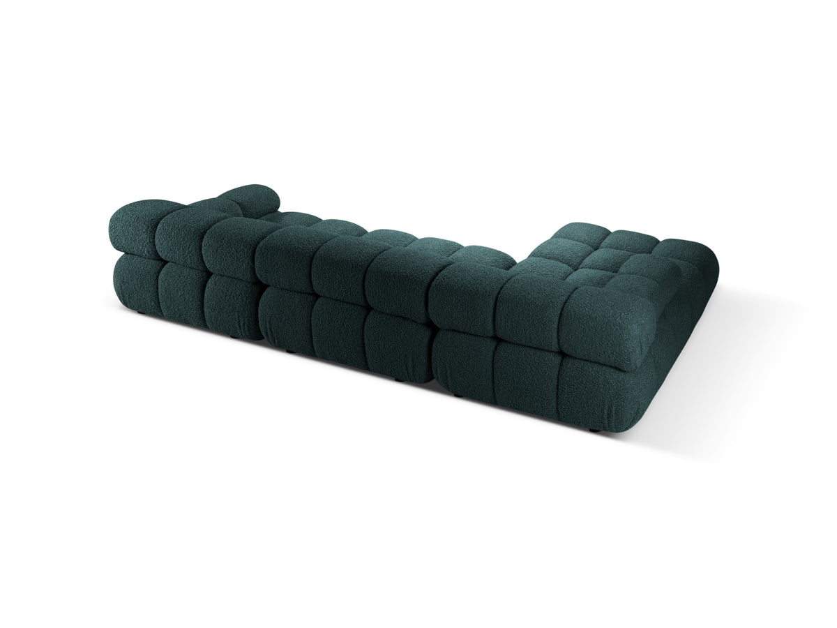 Bellis Boucle modulares Ecksofa links 4 Sitzer 155cm in Petrol-Rolf präsentiert im Onlineshop von KAQTU Design AG. L-Sofa links ist von Micadoni