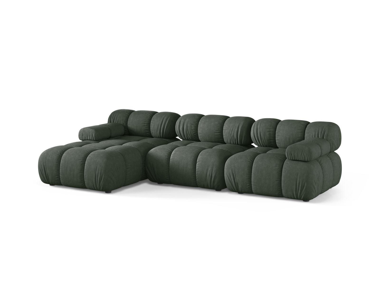 Modulares 4-Sitzer Ecksofa Bellis in elegantem Moss Green-Liberty, ideal für stilvolle Wohnräume, erhältlich bei KAQTU Design AG.