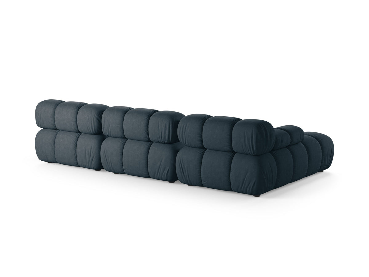 Bellis Ecksofa links von Micadoni, L-Form, Bezug Cappuccino-Liberty, schwarze Kunststoffbeine, 4-Sitzer mit Chaiselongue