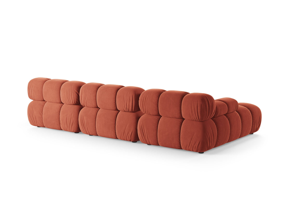 Bellis Ecksofa links von Micadoni, L-Form, Bezug Cappuccino-Liberty, schwarze Kunststoffbeine, 4-Sitzer mit Chaiselongue