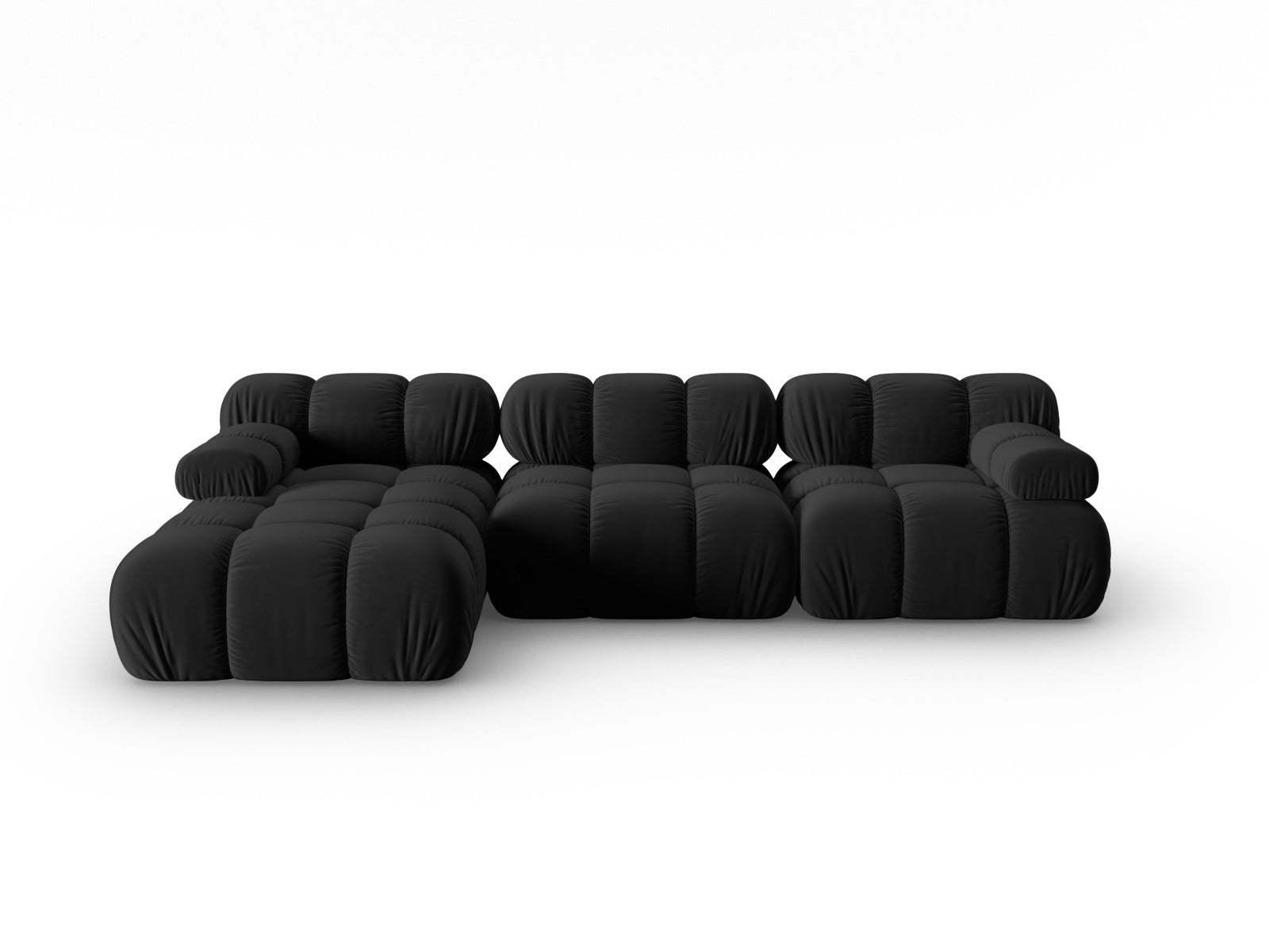 Bellis Velour modulares Ecksofa links 4 Sitzer 155cm in Black präsentiert im Onlineshop von KAQTU Design AG. Ecksofa links ist von Micadoni