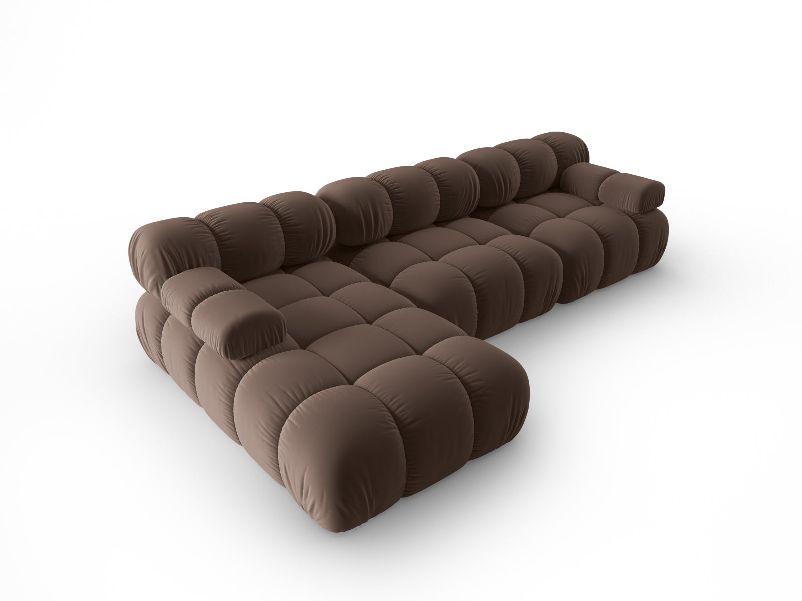 Erleben Sie das Bellis Velour Ecksofa links von Micadoni – ein elegantes 4-Sitzer Sofa mit 155 cm, das Stil und Komfort in Ihr Zuhause bringt.