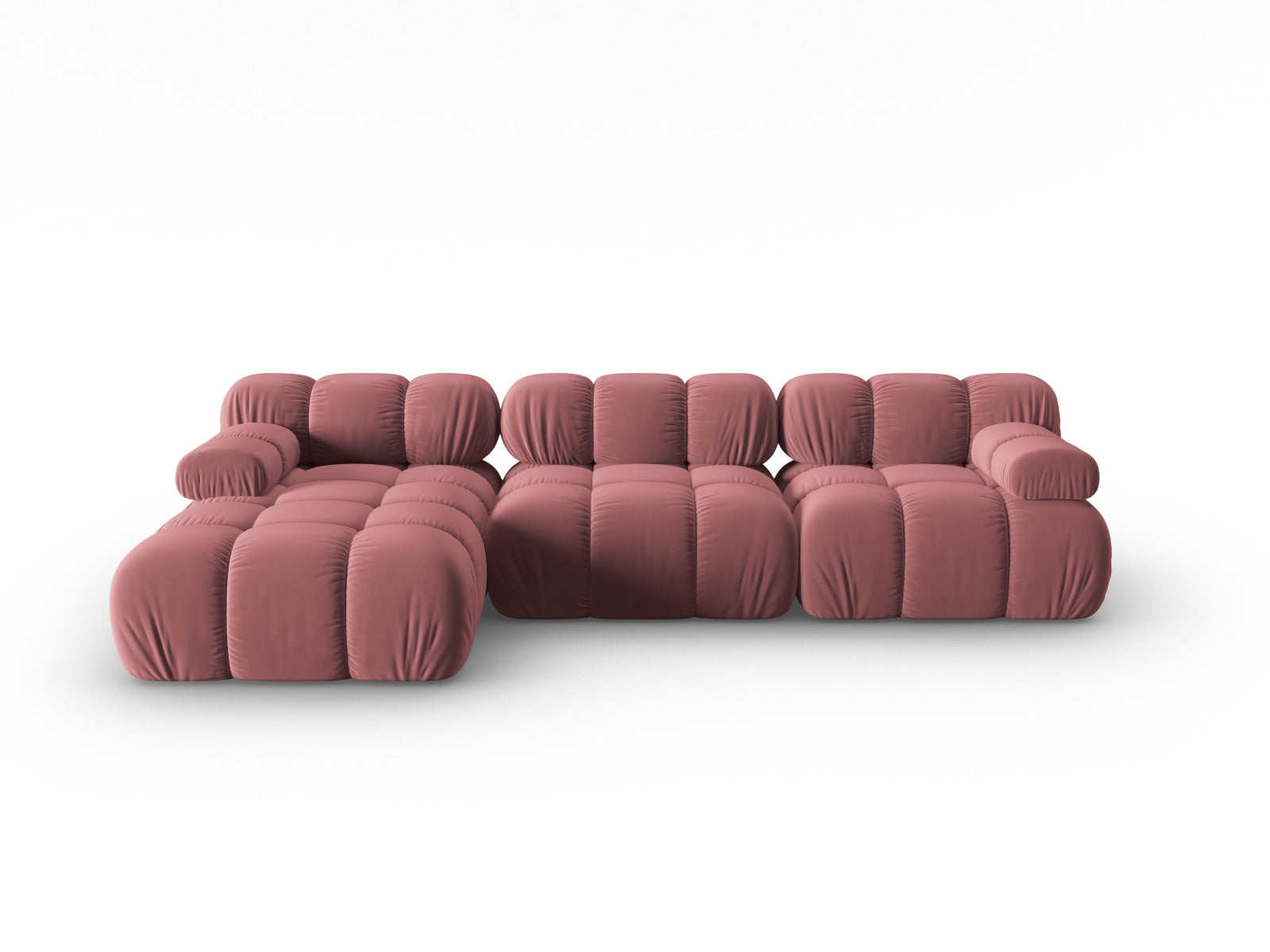 Bellis Velour modulares Ecksofa links 4 Sitzer 155cm in Pink präsentiert im Onlineshop von KAQTU Design AG. Ecksofa links ist von Micadoni