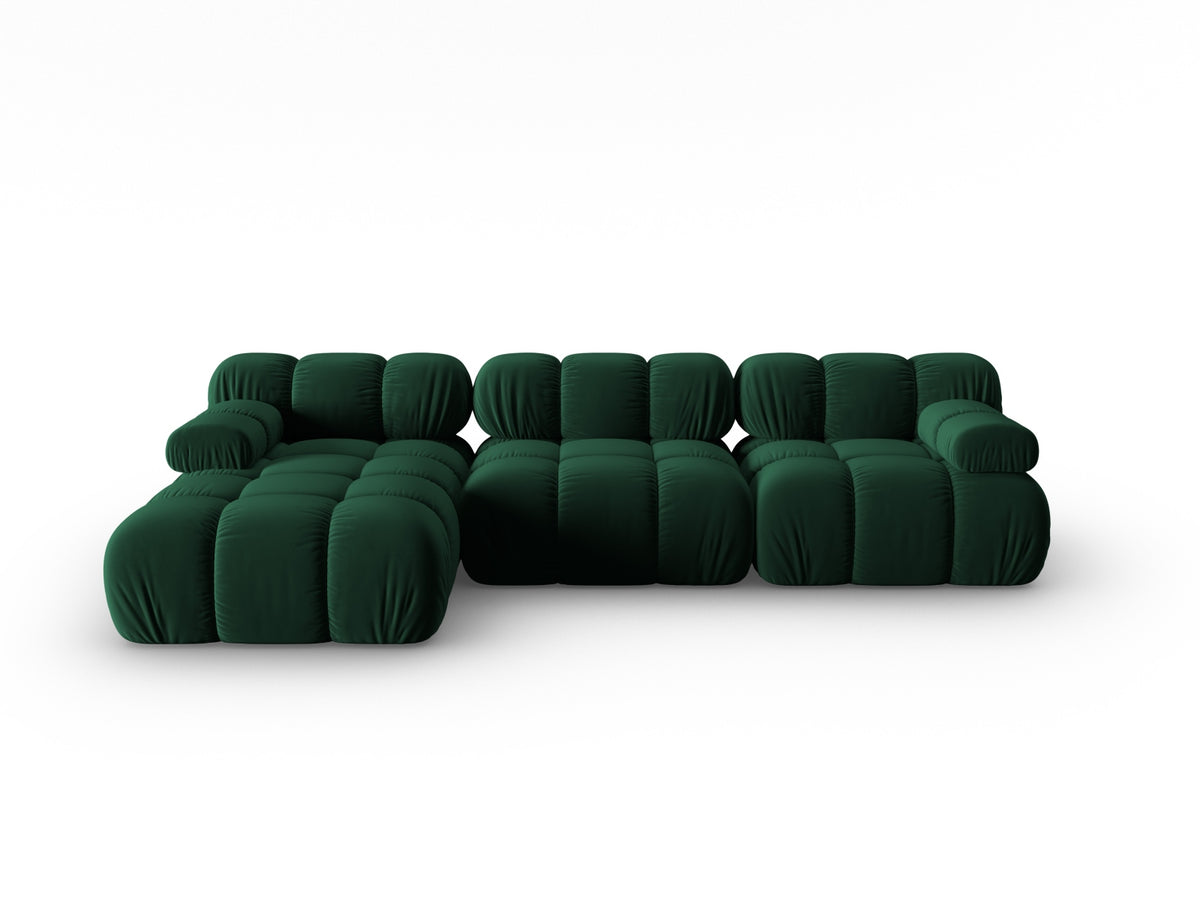 Bellis Velour modulares Ecksofa links 4 Sitzer 155cm in Bottle Green-Bluvel präsentiert im Onlineshop von KAQTU Design AG. L-Sofa links ist von Micadoni