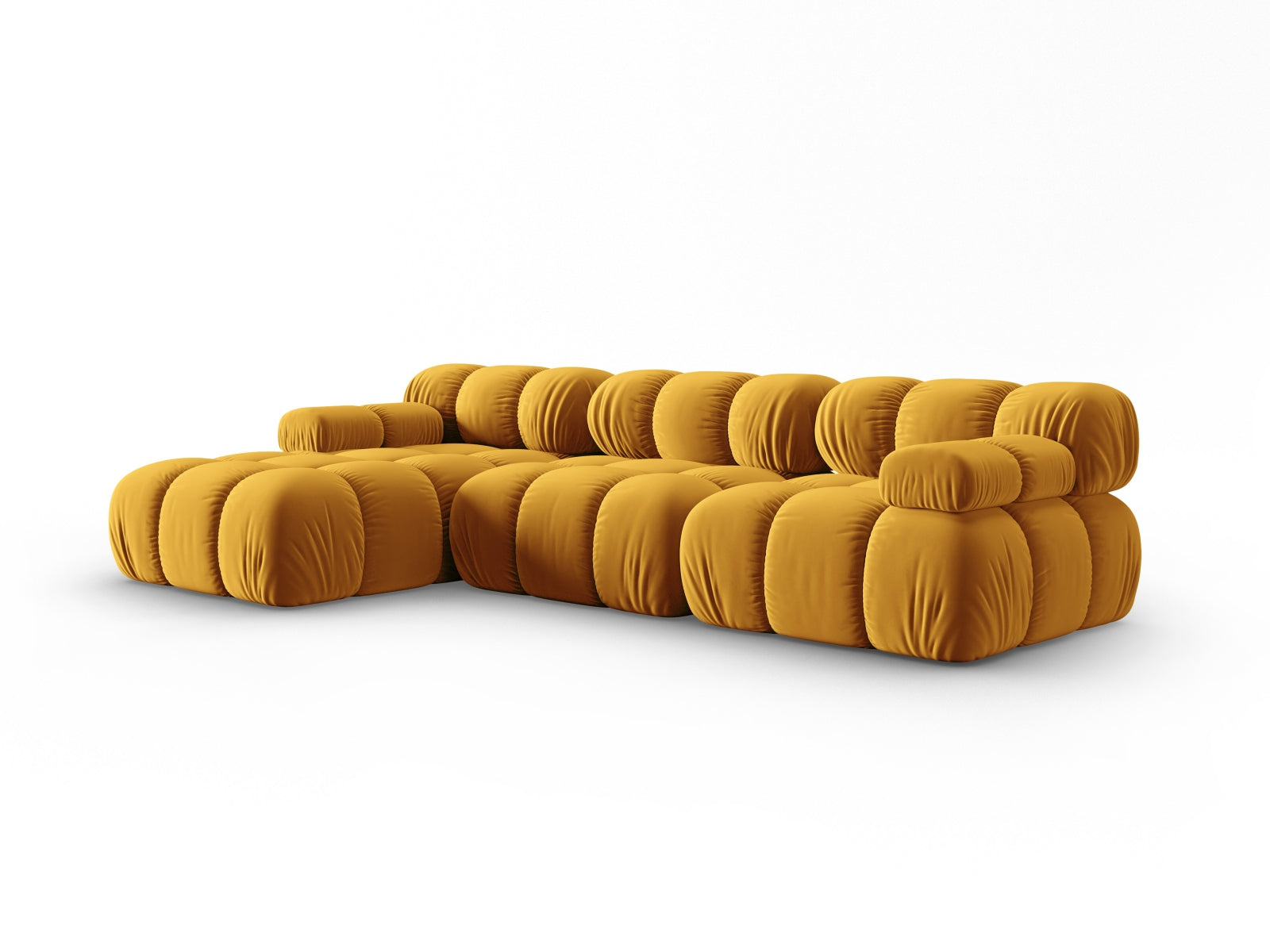 Erleben Sie das Bellis Velour Ecksofa links von Micadoni – ein elegantes 4-Sitzer Sofa mit 155 cm, das Stil und Komfort in Ihr Zuhause bringt.
