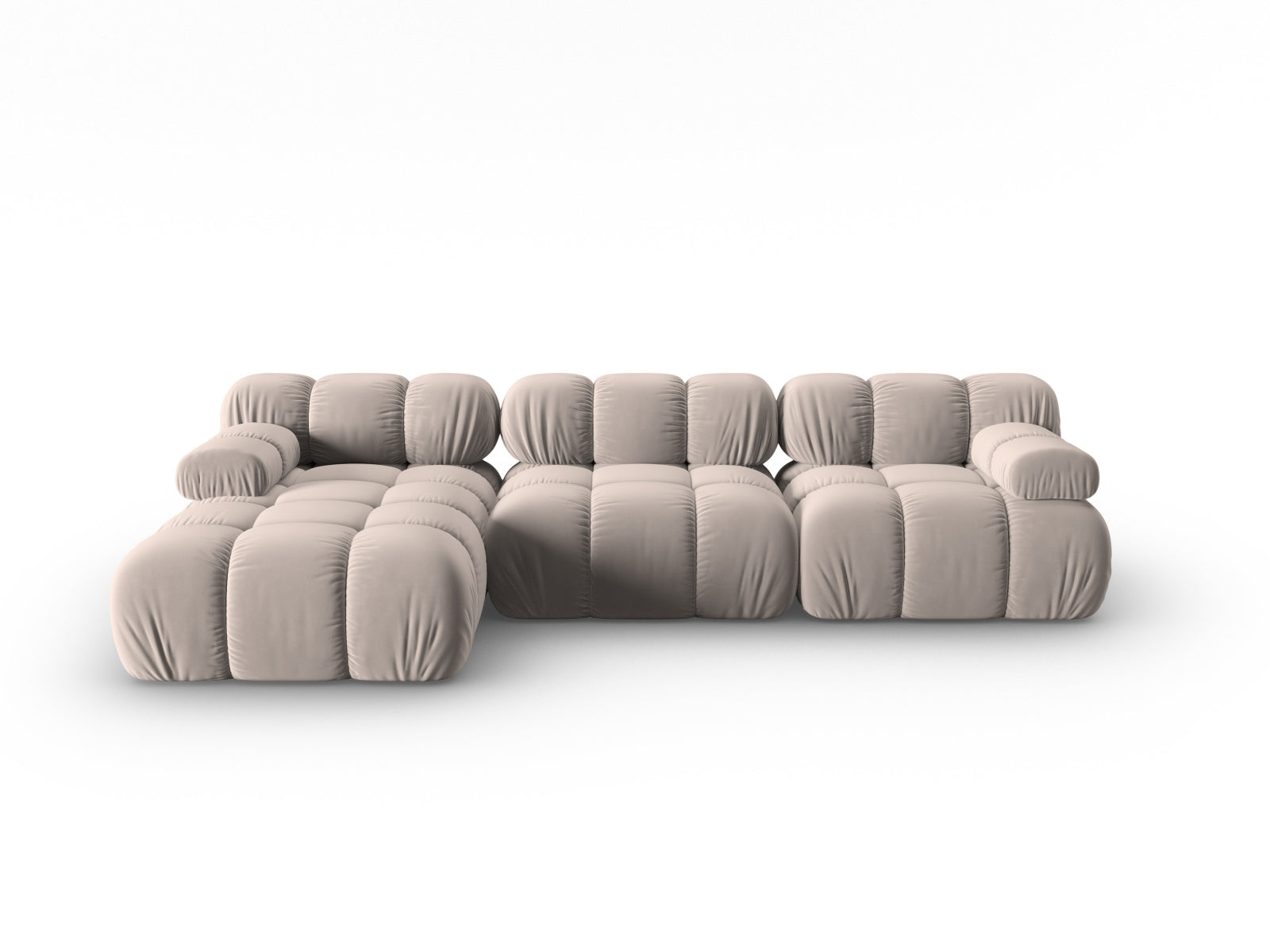 Bellis Velour modulares Ecksofa links 4 Sitzer 155cm in Cappuccino-Bluvel präsentiert im Onlineshop von KAQTU Design AG. Ecksofa links ist von Micadoni