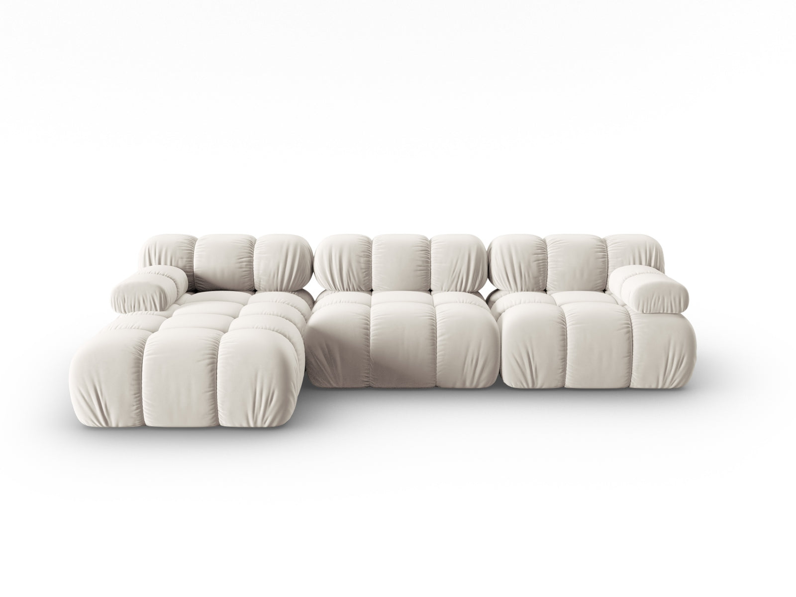 Bellis Velour modulares Ecksofa links 4 Sitzer 155cm in Dark Beige präsentiert im Onlineshop von KAQTU Design AG. Ecksofa links ist von Micadoni