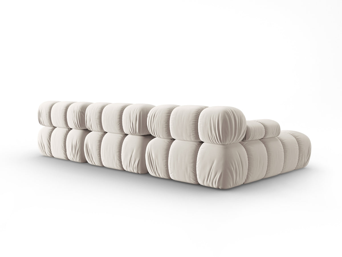 Bellis Velour modulares Ecksofa links 4 Sitzer 155cm in Dark Beige-Bluvel präsentiert im Onlineshop von KAQTU Design AG. L-Sofa links ist von Micadoni
