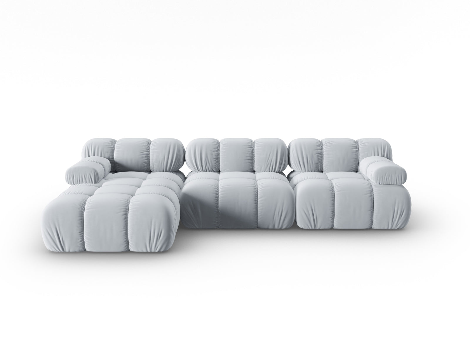 Bellis Velour modulares Ecksofa links 4 Sitzer 155cm in Light Blue präsentiert im Onlineshop von KAQTU Design AG. Ecksofa links ist von Micadoni