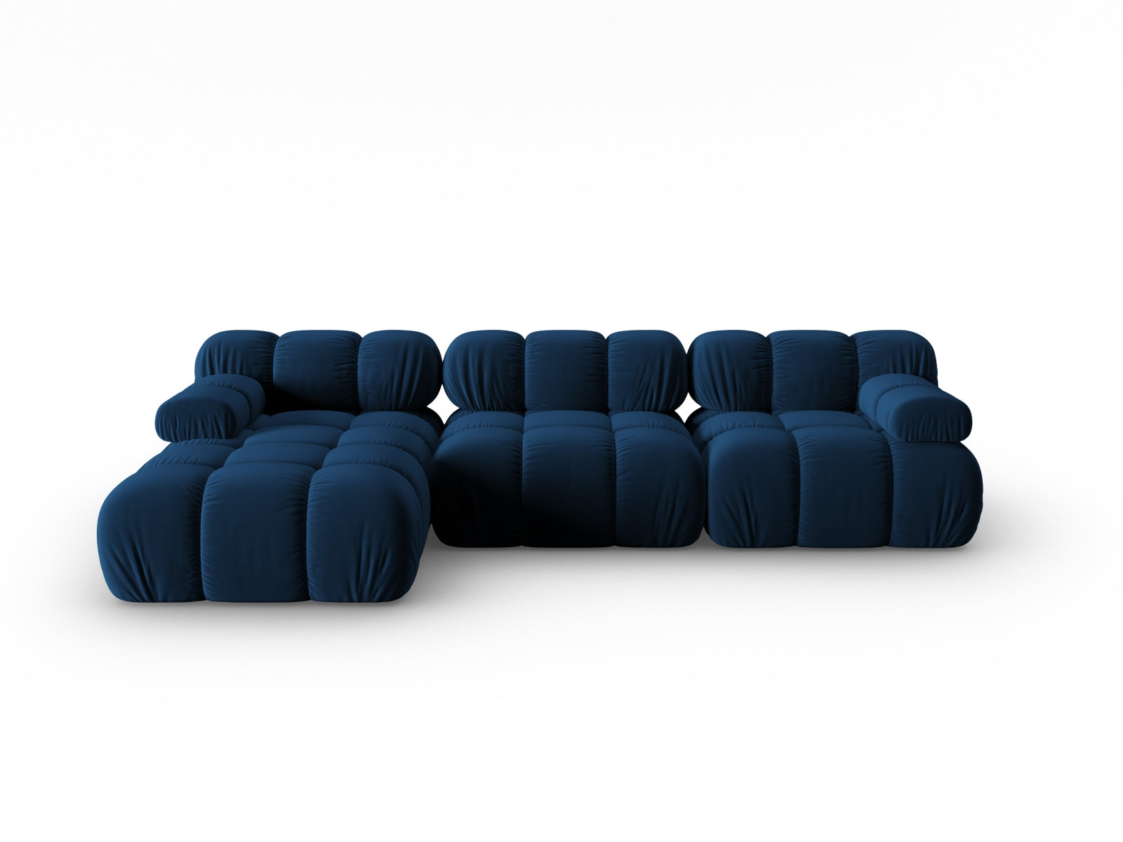 Bellis Velour modulares Ecksofa links 4 Sitzer 155cm in Royal Blue-Bluvel präsentiert im Onlineshop von KAQTU Design AG. L-Sofa links ist von Micadoni