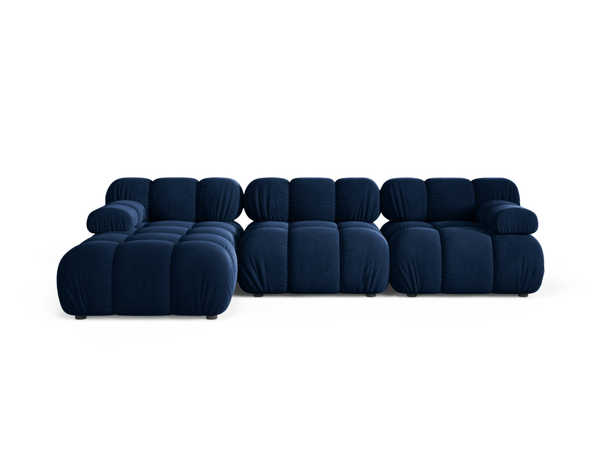 Bellis Velour modulares Ecksofa links 4 Sitzer 155cm in Royal Blue-Bluvel präsentiert im Onlineshop von KAQTU Design AG. L-Sofa links ist von Micadoni