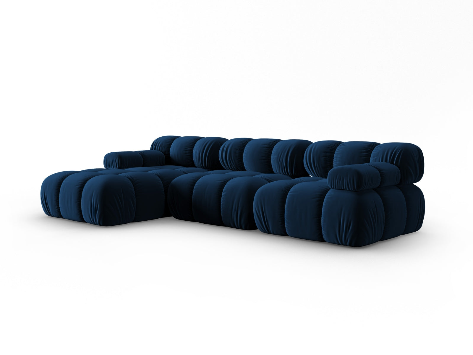 Modulares Ecksofa Bellis in Royal Blue, 4-Sitzer, linksseitig, 155 cm, perfekt für moderne und elegante Wohnkonzepte.