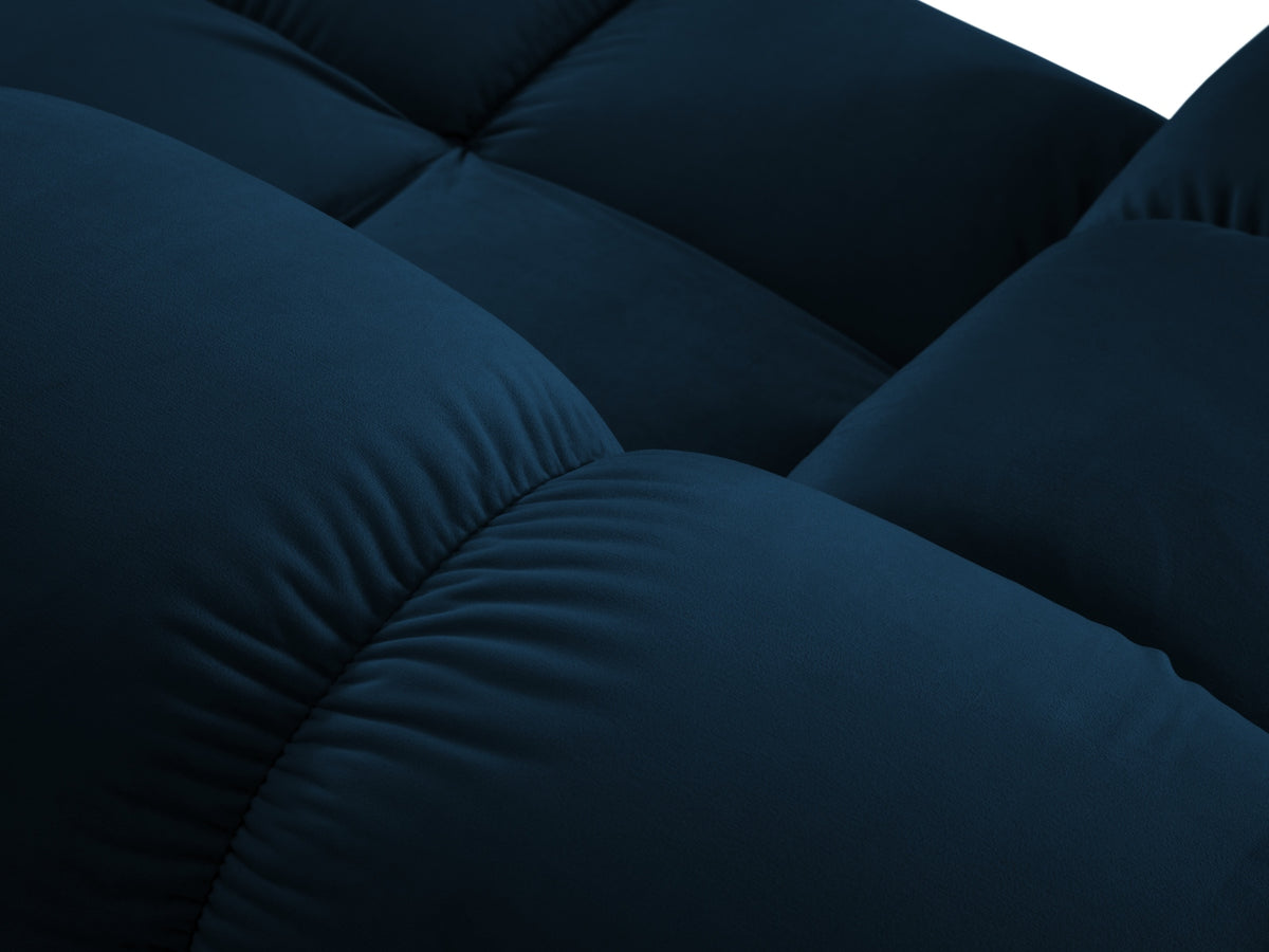 Bellis Velour modulares Ecksofa links 4 Sitzer 155cm in Royal Blue-Bluvel präsentiert im Onlineshop von KAQTU Design AG. L-Sofa links ist von Micadoni