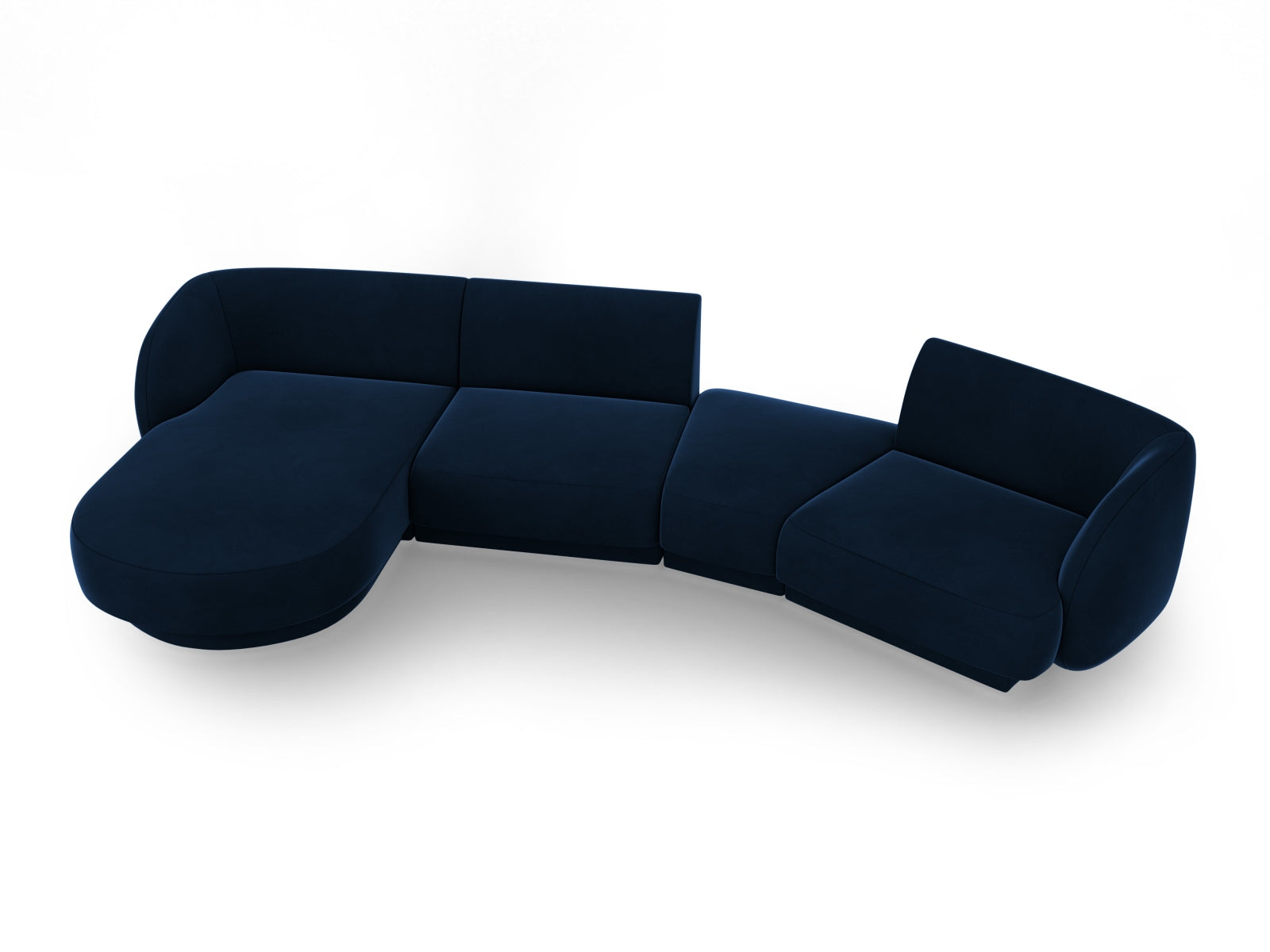 Entdecken Sie das stilvolle Miley Velour Sofa links 4 Sitzer von Micadoni – modular, elegant und perfekt für Ihr modernes Wohnzimmer.