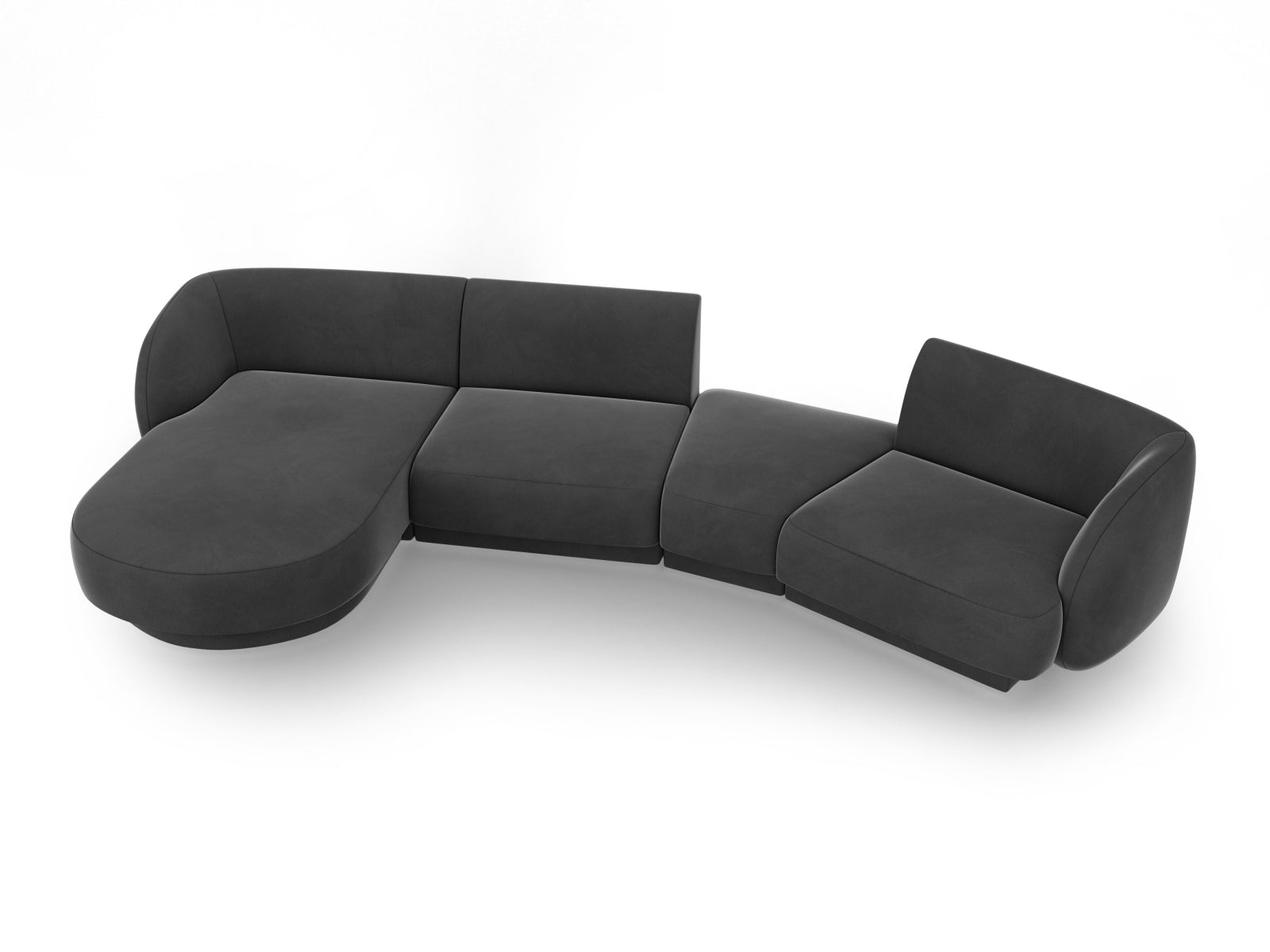 Entdecken Sie das stilvolle Miley Velour Sofa links 4 Sitzer von Micadoni – perfekt für modernes Wohnen mit Komfort und Eleganz.