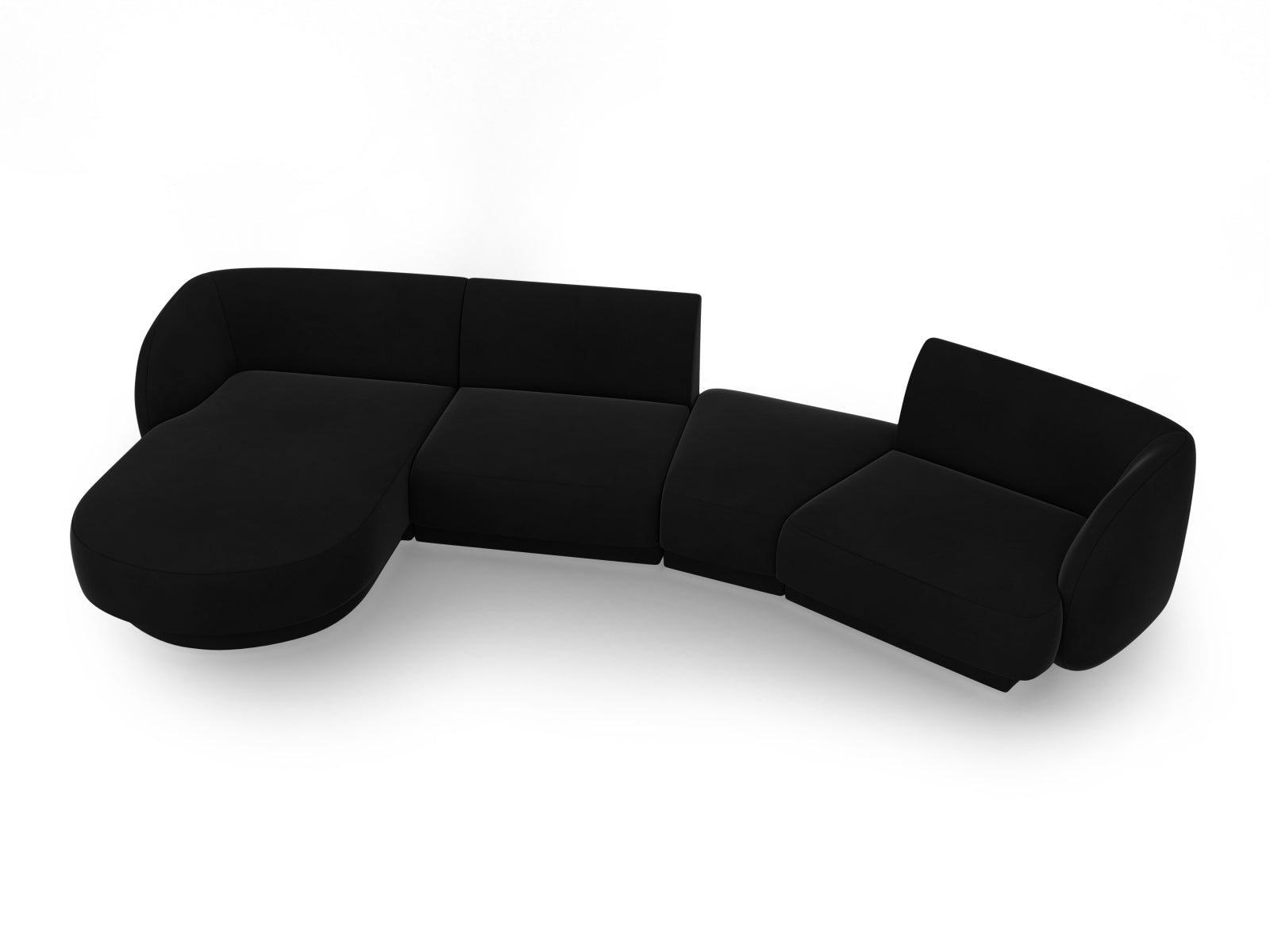Entdecken Sie das elegante Miley Velour Sofa links 4 Sitzer von Micadoni – stilvoll, modular und perfekt für Ihr modernes Wohnzimmer.