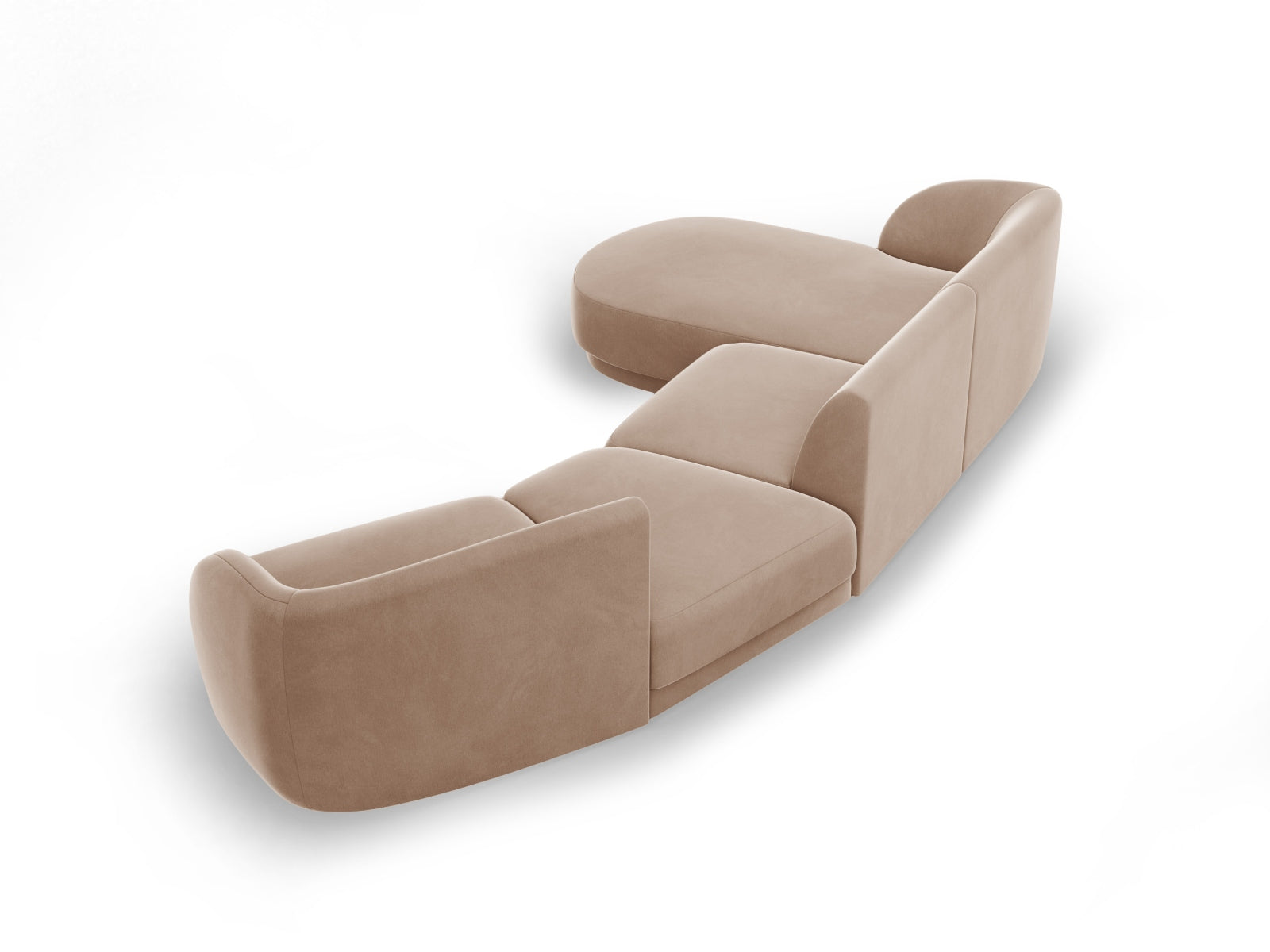 Entdecken Sie das Miley Velour Sofa links 4 Sitzer von Micadoni – ein elegantes, modulares Design, das Komfort und Flexibilität für Ihr Zuhause bietet.