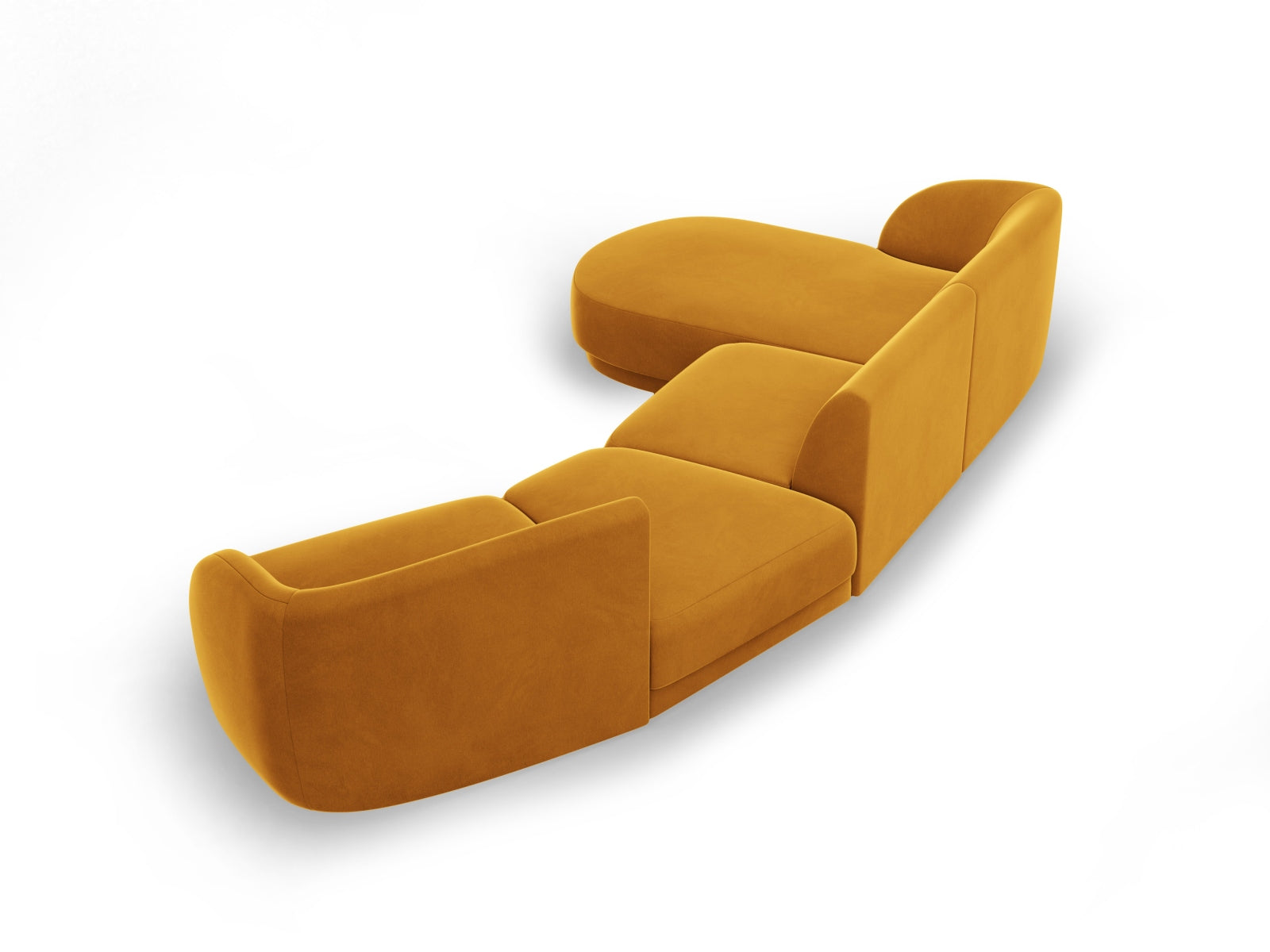 Entdecken Sie das Miley Velour Sofa links 4 Sitzer von Micadoni – ein stilvolles, modulares Sofa, das Komfort und Eleganz in Ihr Wohnzimmer bringt!