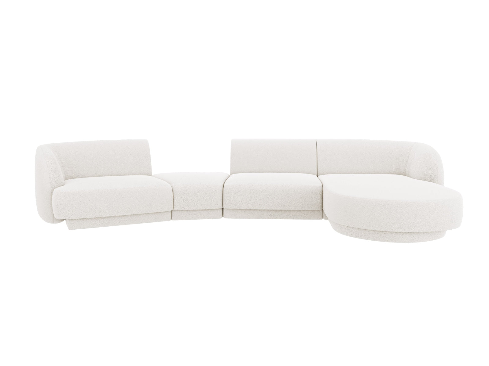 Erleben Sie das Miley Modulares Sofa rechts 4 Sitzer von Micadoni – ein elegantes, anpassbares Sofa, das Komfort und Stil in Ihr Zuhause bringt.