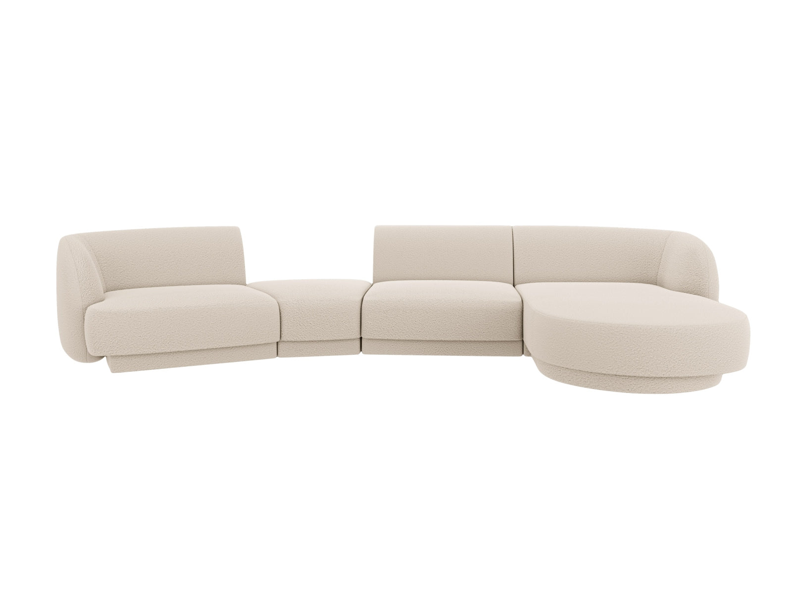 Erleben Sie das Miley Modulares Sofa rechts 4 Sitzer von Micadoni – ein elegantes, anpassbares Möbelstück für Komfort und Stil in jedem Raum.
