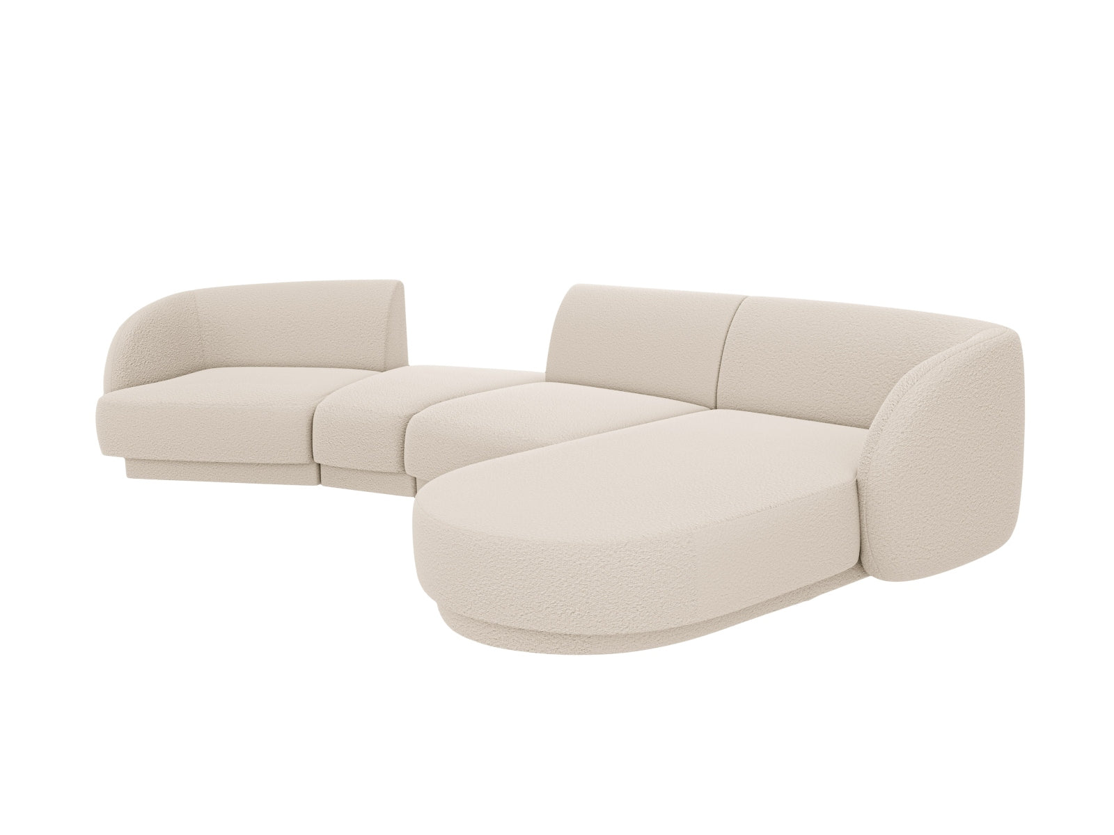 Erleben Sie das Miley Modulares Sofa rechts 4 Sitzer von Micadoni – ein elegantes, anpassbares Sofa, das perfekten Komfort für Ihr Zuhause bietet.