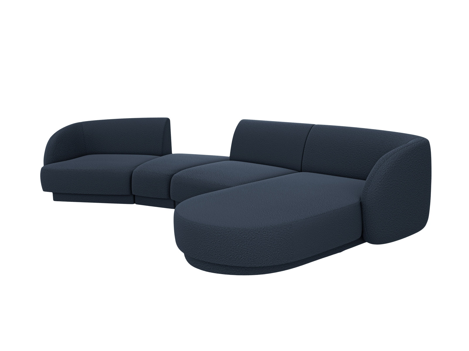 Entdecken Sie das Miley Modulares Sofa rechts 4 Sitzer von Micadoni – ein stilvolles, anpassbares Sofa, das Komfort und modernes Design vereint.