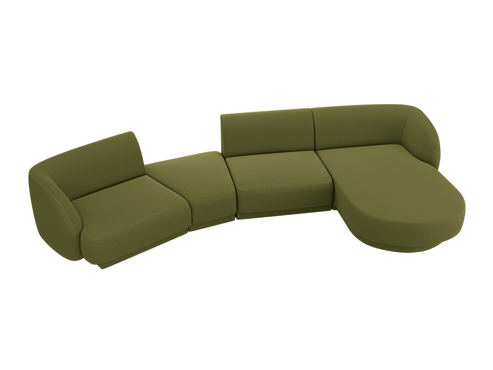 Entdecken Sie das Miley Modulares Sofa rechts 4 Sitzer von Micadoni – ein stilvolles, flexibles Möbelstück, das Komfort und modernes Design vereint.