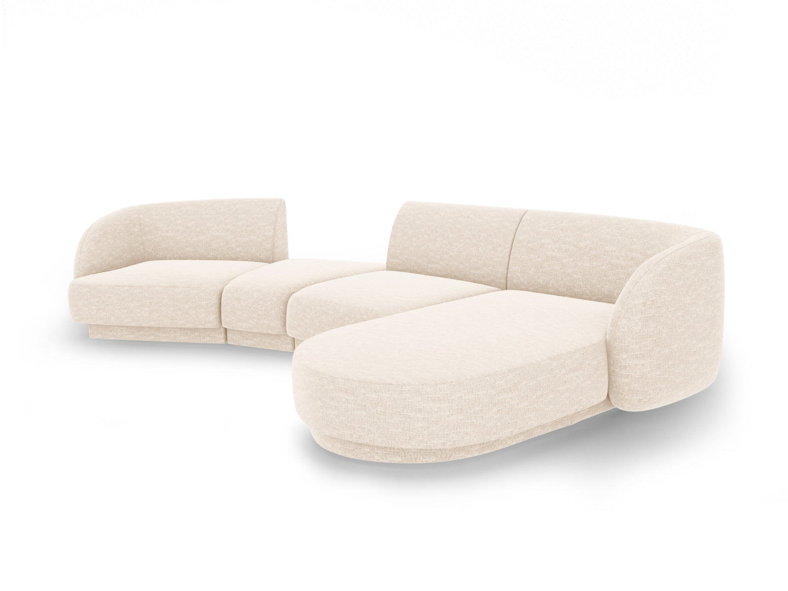 Erleben Sie das Miley Modulares Sofa rechts 4 Sitzer von Micadoni – ein elegantes Möbelstück, das Komfort und Stil in Ihr Zuhause bringt.
