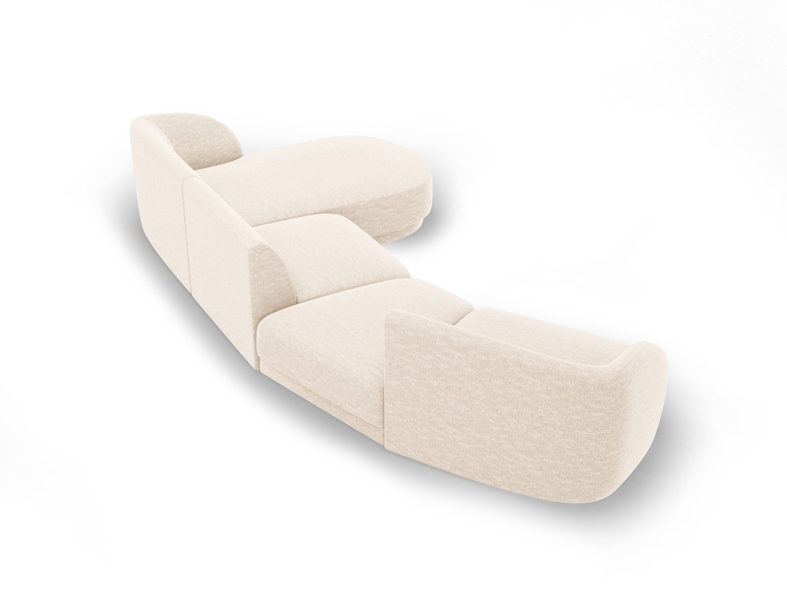 Entdecken Sie das Miley Modulares Sofa rechts 4 Sitzer von Micadoni – ein stilvolles, anpassbares Sofa, das Komfort und Eleganz vereint.