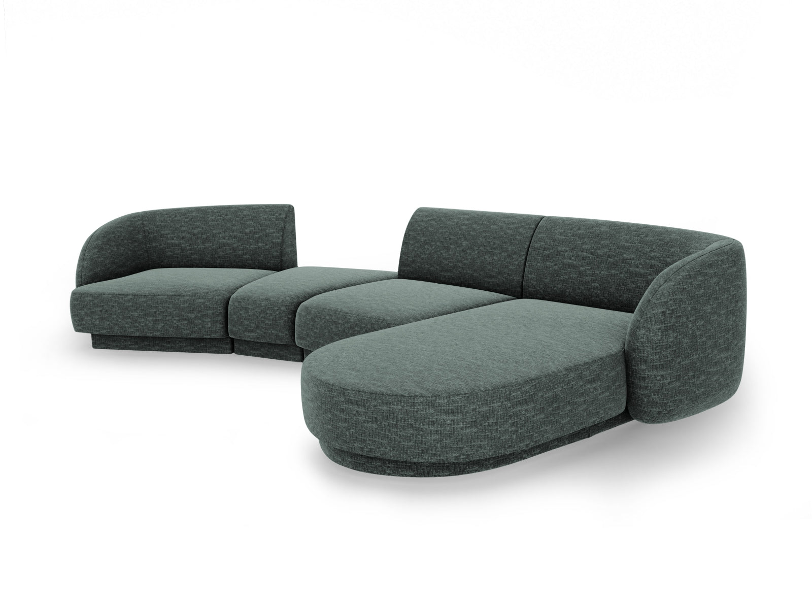 Erleben Sie das Miley Modulares Sofa rechts 4 Sitzer von Micadoni – ein elegantes Möbelstück, das Komfort und Stil in Ihr Zuhause bringt.