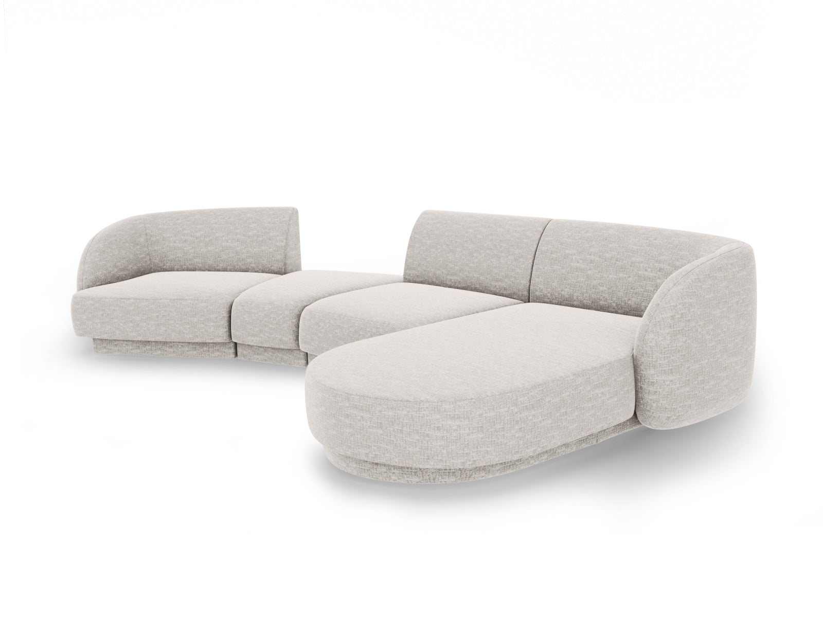 Erleben Sie das Miley Modulares Sofa rechts 4 Sitzer von Micadoni – ein elegantes, anpassbares Sofa für Ihr Zuhause, das Komfort und Stil vereint.