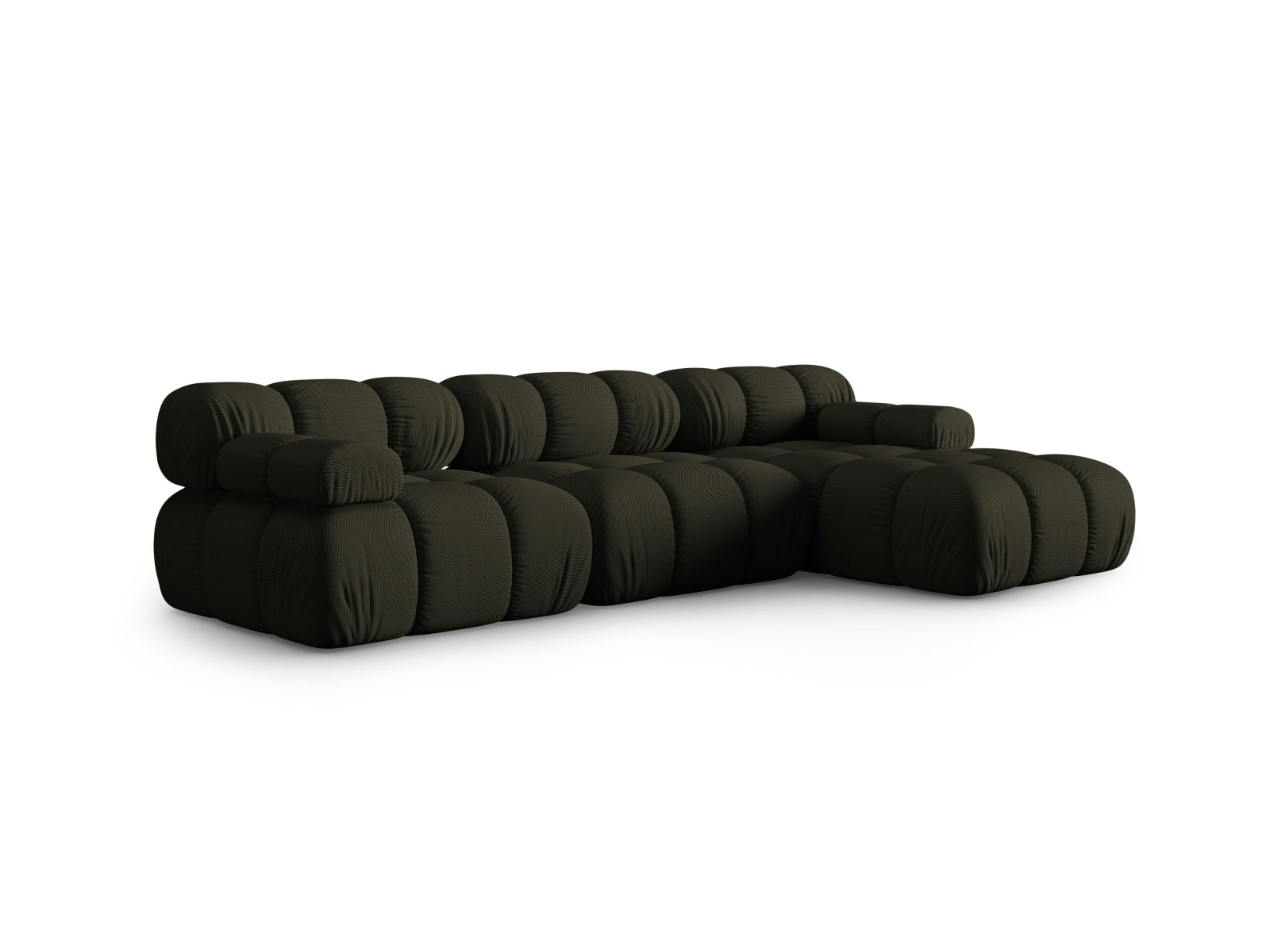 Elegantes Bellis Ecksofa in Amazon Green-Sonic, 4-Sitzer, 155cm, ideal für stilvolle Wohnräume, erhältlich bei KAQTU Design AG.