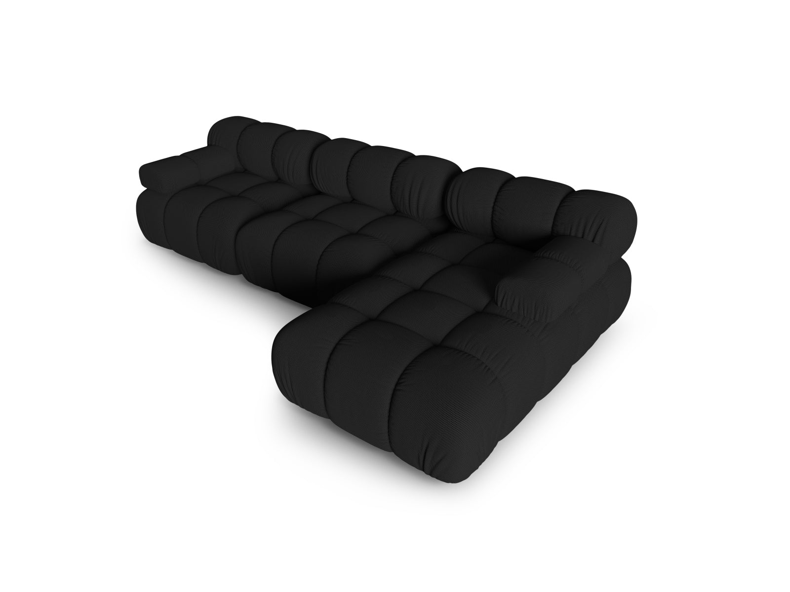 Stylisches Bellis Ecksofa in Schwarz, 4-Sitzer, 155 cm, perfekt für zeitgemäße Wohnkonzepte, erhältlich bei Micadoni.