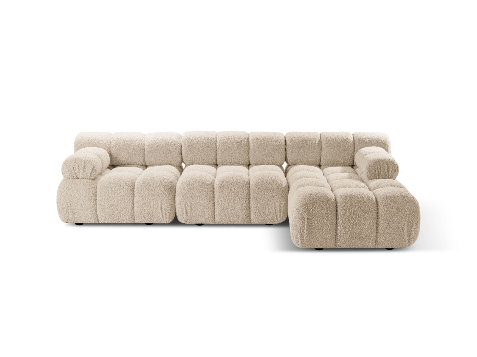 Bellis Boucle modulares Ecksofa rechts 4 Sitzer 155cm in Light Beige-Rolf präsentiert im Onlineshop von KAQTU Design AG. L-Sofa rechts ist von Micadoni