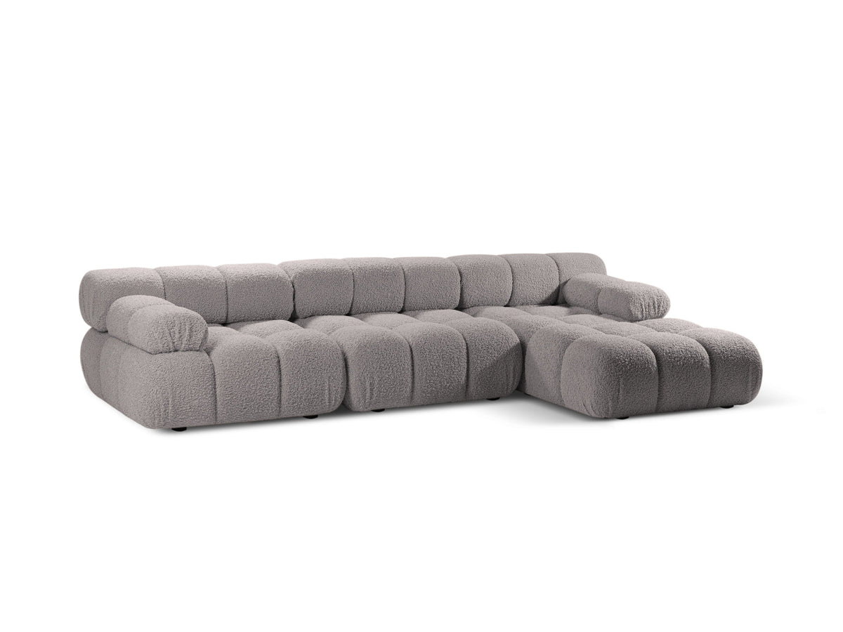 Bellis Boucle modulares Ecksofa rechts 4 Sitzer 155cm in Light Grey-Rolf präsentiert im Onlineshop von KAQTU Design AG. L-Sofa rechts ist von Micadoni