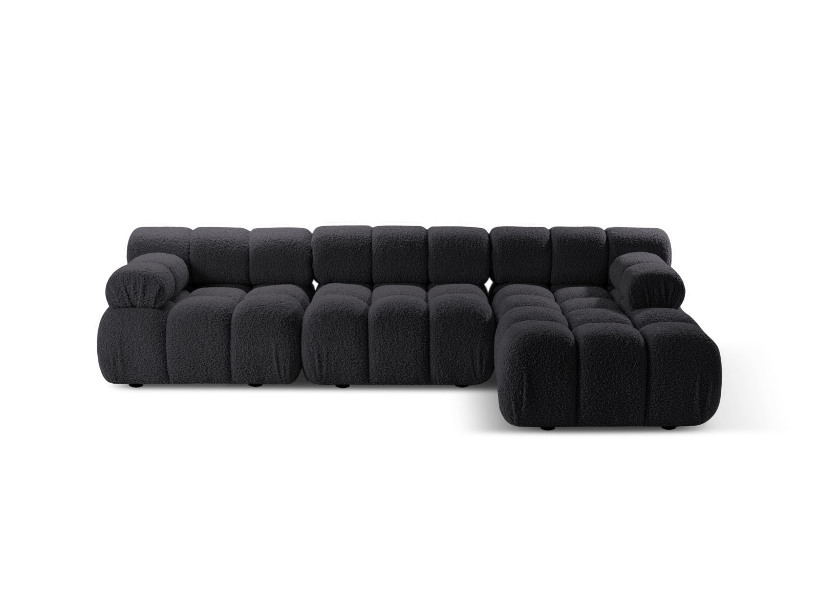 Bellis Boucle modulares Ecksofa rechts 4 Sitzer 155cm in Graphite-Rolf präsentiert im Onlineshop von KAQTU Design AG. L-Sofa rechts ist von Micadoni