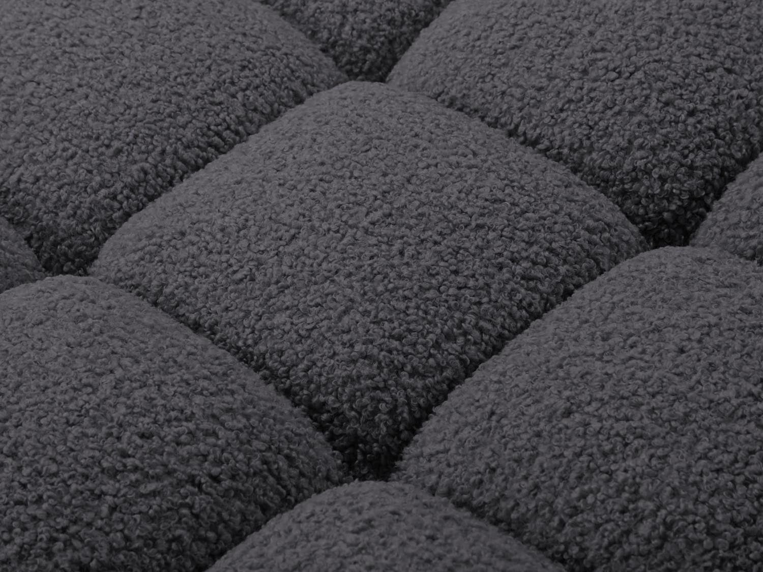 Elegantes Bellis Boucle Ecksofa in Graphit, 4-Sitzer, rechte Variante, ideal für stilvolle Wohnräume und entspannte Stunden.