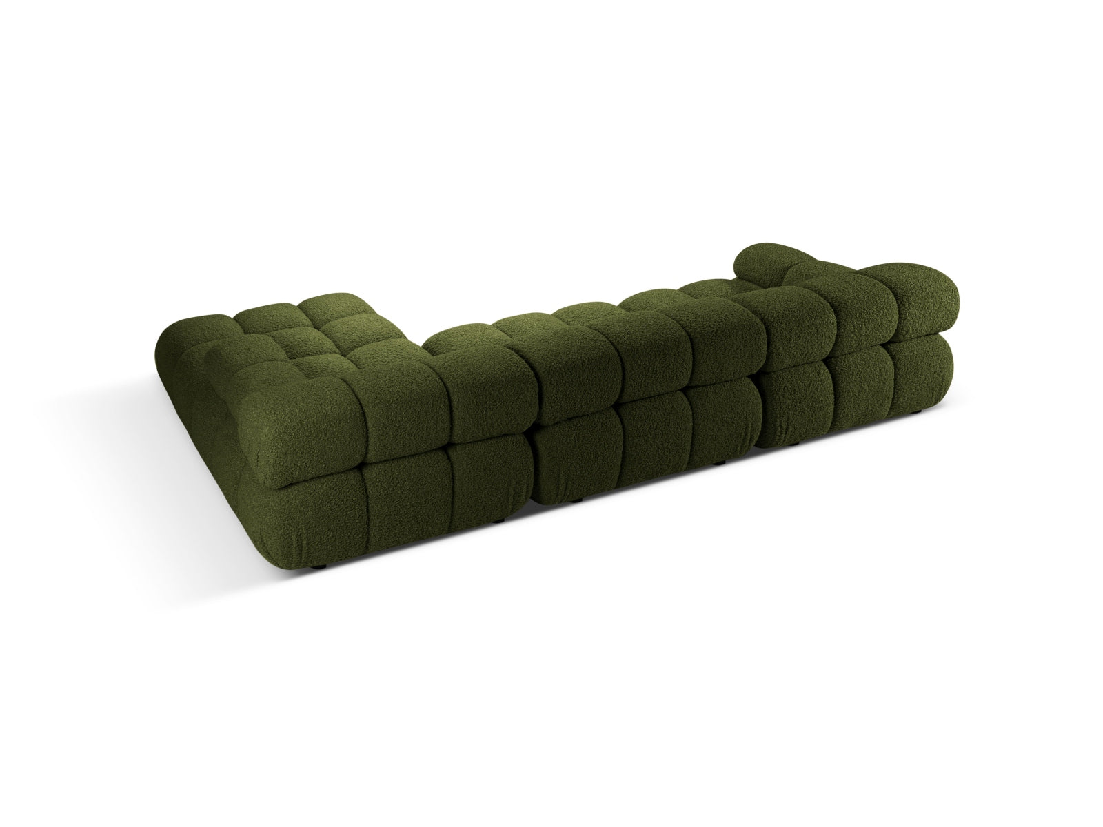 Modulares Ecksofa Bellis Boucle in sanftem Grün, 4-Sitzer, perfekt für moderne Wohnkonzepte, von Micadoni.